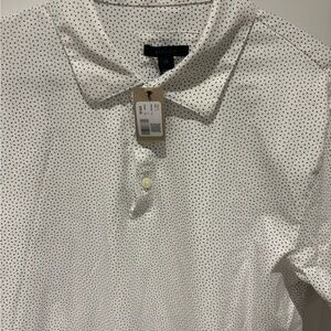 RW&CO. Ivory Shirt with Navy Dots